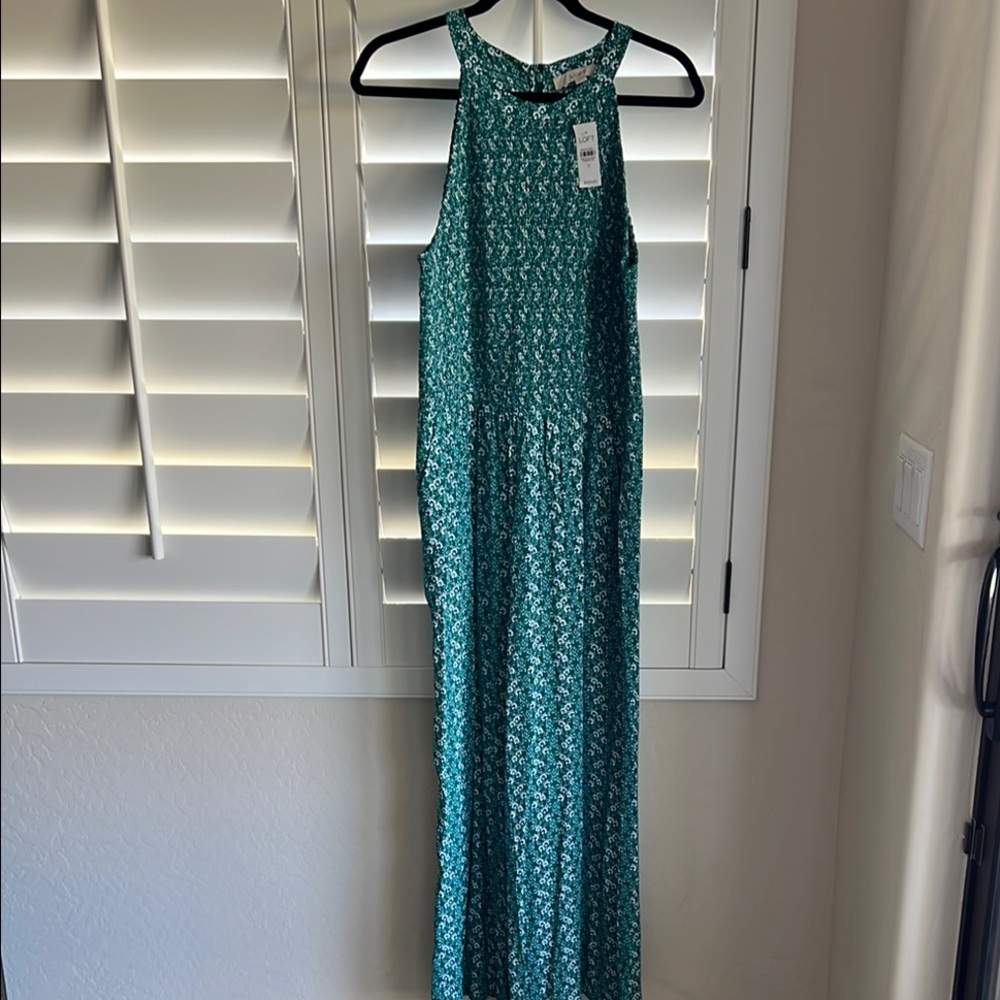 LOFT Green, Blue and White Sleeveless Romper - Picture 2 of 10